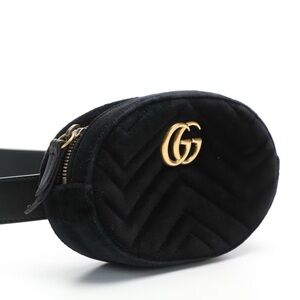 Gucci GG Marmont Matelasse Velvet Belt Bag